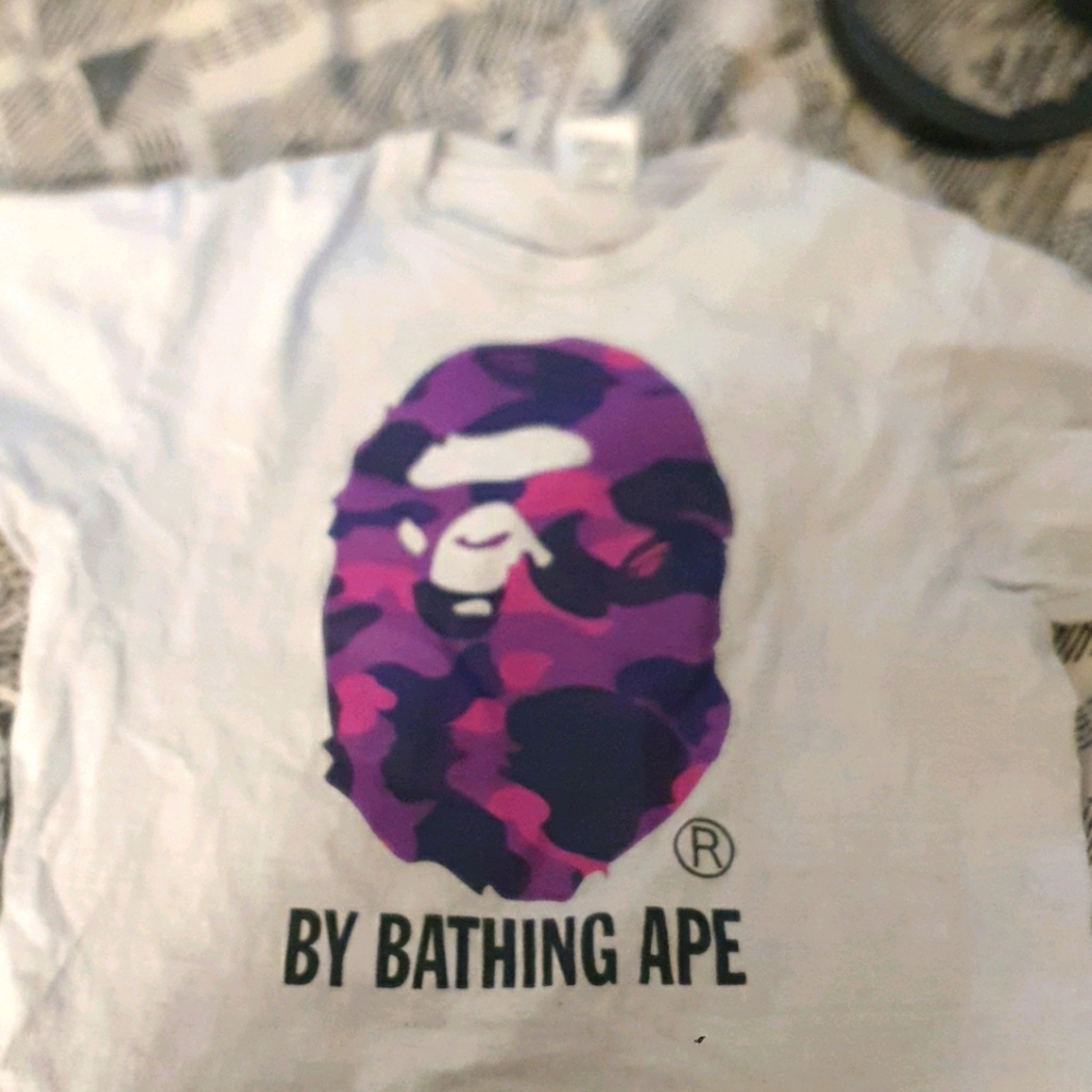 Bape purple color camo tshirt
